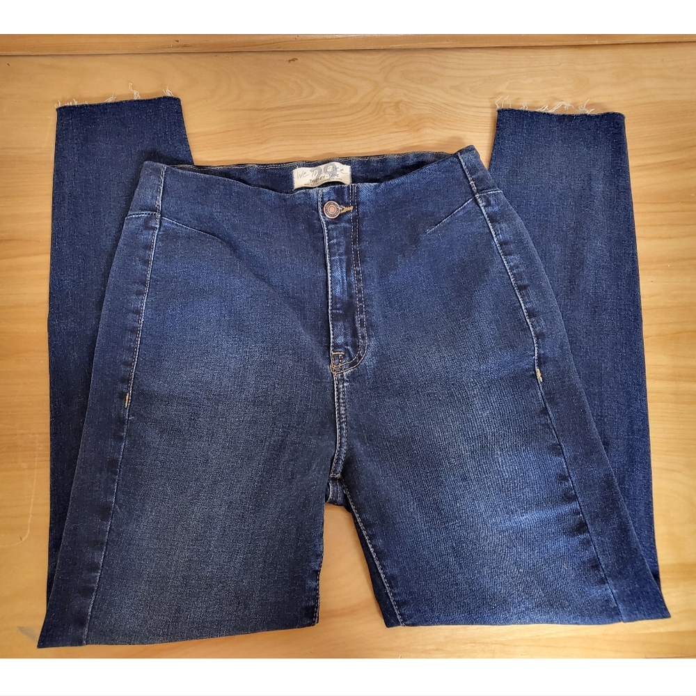 Free People Dark Wash High Waisted Skinny Jeans